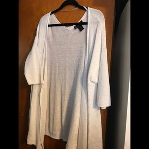 White knitted cardigan